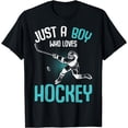 thumbnail image 1 of Just a Boy who loves Hockey Player Ice Hockey Kids Boys T-Shirt, 1 of 4