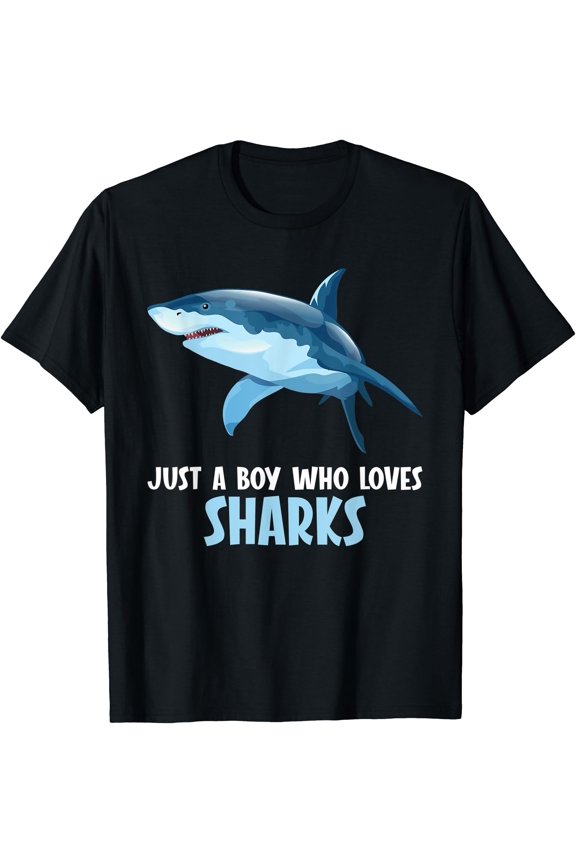 Just a Boy who loves Sharks. Shark T-Shirt, Unisex T-Shirt