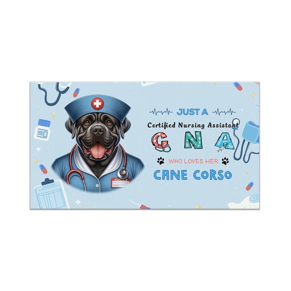 Just a Certified Nursing Assistant Cna Who Loves Her Cane Corso Doormat Italian Mastiff Dog Lover Gifts Idea Indoor Outdoor Welcome Mat - 00003