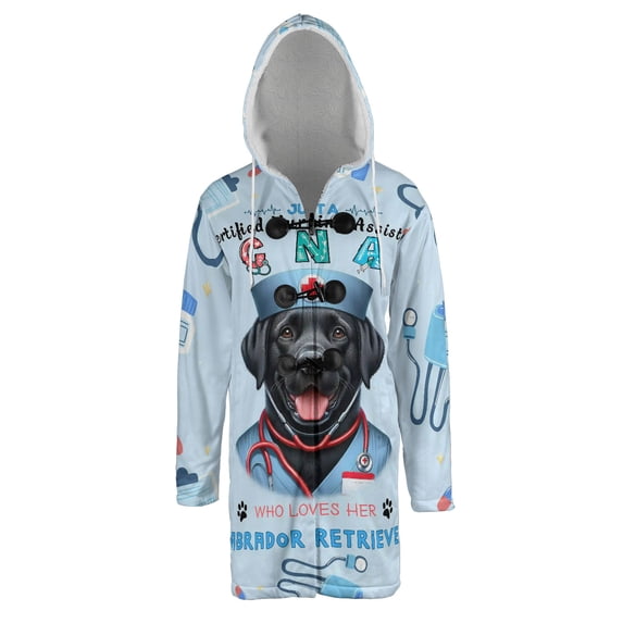 Just a Certified Nursing Assistant Cna Who Loves Her Labrador Retriever All Over Print 3D Hooded Duffle Toggle Coat Lab Dog Lover Gifts - 00003