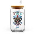 thumbnail image 1 of Just a Certified Nursing Assistant Cna Who Loves Her Pug 16oz Glass Cup Mug Dog Lover Gifts Glass Can with Bamboo Lid and Straw - 00003, 1 of 5