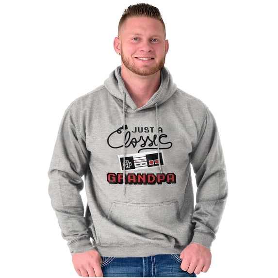 Just a Classic Grandpa Video Gamer Men's Big & Tall Graphic Hoodie Brisco Brands 2X