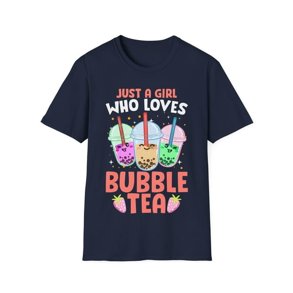 Just a Girl Boba Tea Milk Tea Bubble Lover Novelty Unisex Softstyle T-Shirt