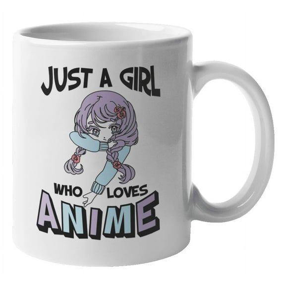 Just a Girl Who Loves Anime, Cool & Cute Coffee & Tea Gift Mug, Stuff or Merch (11oz)