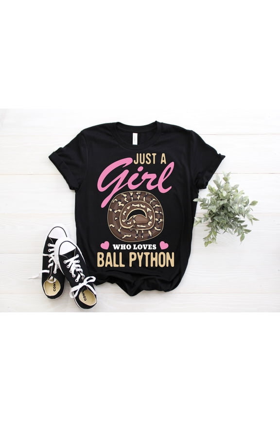 Just a Girl Who Loves Ball Pythons Snakes Snake Python Owner Lover Gift Cute T-Shirt, Birthday Present Costume Party, Reptile, Girls Tees,