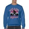 thumbnail image 1 of Just a Girl Who Loves Bigfoot Sweatshirt Sasquatch Fan Cryptid Cute Gift Vintage Sunset Wildlife Camping Crewneck, 1 of 7