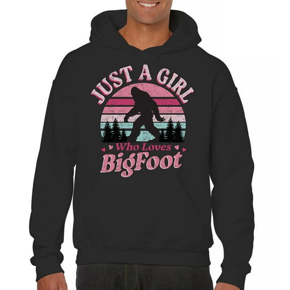Just a Girl Who Loves Bigfoot Sweatshirt Sasquatch Fan Cryptid Cute Gift Vintage Sunset Wildlife Camping Hoodie