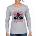 thumbnail image 1 of Just a Girl Who Loves Bigfoot Women's Long Sleeve T-shirt Sasquatch Fan Cryptid Cute Gift Vintage Sunset Wildlife Camping, 1 of 7