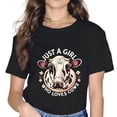thumbnail image 1 of Just a Girl Who Loves Cows Funny Cute Cow for Girls Women T-Shirt, 1 of 4