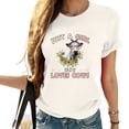 thumbnail image 1 of Just a Girl Who Loves Cows Graphic Women's Short Sleeve Shirt - Comfortable & Trendy Summer Top for Women Cow Lover Gifts, 1 of 5