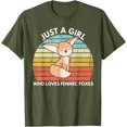 thumbnail image 1 of Just a Girl Who Loves Fennec Foxes Cute Fennec Fox Kawaii Unisex T-Shirt for Men Women Kids,Military Green Color,Size XL, 1 of 5