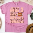 thumbnail image 1 of Just a Girl Who Loves Football Shirt | Retro Game Day Tee for Women, Azalea, Size L, 1 of 6