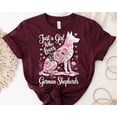 thumbnail image 1 of Just a Girl Who Loves German Shepherds Shirt – Floral Dog Silhouette Tee – Cute Pet Lover Gift – GSD Girl Aesthetic Graphic Top TSHIRT All Size S-5XL, 1 of 5