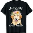 thumbnail image 1 of Just a Girl Who Loves Golden Retrievers Shirt Cute Dog Lover Tee for Women and Girls, 1 of 4