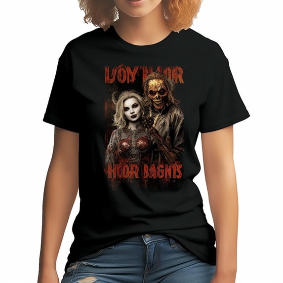 Just a Girl Who Loves Horror Movies Halloween Men's T-shirt New Cotton Black Tee XS-5XL