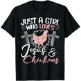 thumbnail image 1 of Just a Girl Who Loves Jesus & Chickens for a Chicken Lover T-Shirt, 1 of 4