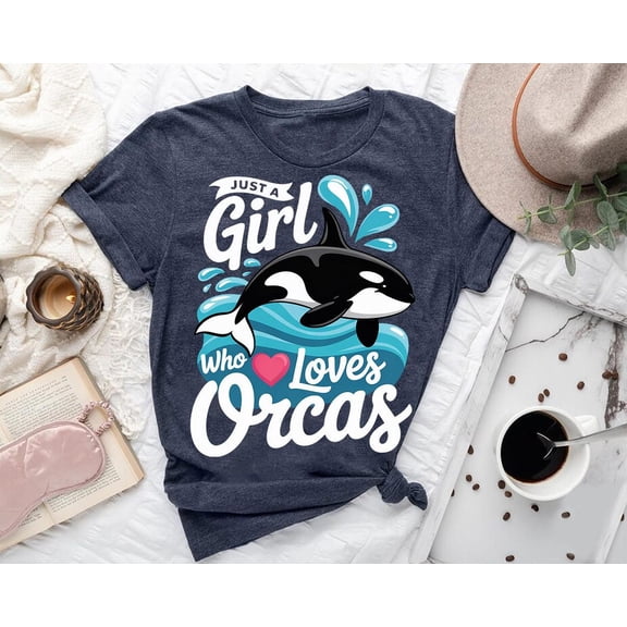 Just a Girl - Who Loves Orcas - Cute Orca Whale T-Shirt - Ocean Lover Tee TSHIRT All Size S-5XL
