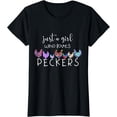 thumbnail image 1 of Just a Girl Who Loves Peckers / Chicken and Poultry Lovers T-Shirt, 1 of 3