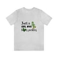 thumbnail image 1 of Just a Girl Who Loves Pickles T-shirt, Funny Pickle Lover Short Sleeve Women’s Tee, Gray, 2XL, 1 of 9