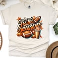 thumbnail image 1 of Graphic T-Shirt Tis The Season Football Pumpkin Spice Print for Women, Natural, Size 3XL, 1 of 6