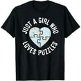 thumbnail image 1 of Just a Girl Who Loves Puzzles | Jigsaw Puzzle T-Shirt, 1 of 3