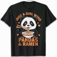 thumbnail image 1 of Just a Girl Who Loves Ramen Kawaii Panda Ramen Gift Girls T-Shirt, 1 of 5