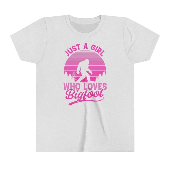 Just a Girl Who Loves Sasquatch Youth Short Sleeve Tee