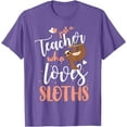 thumbnail image 1 of Just a Girl Who Loves Sloths Teacher Christmas Gift Idea Unisex T-Shirt for Men Women Kids Toddler,Violet Color,Size 3XL, 1 of 5