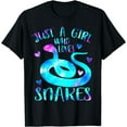 thumbnail image 1 of Just a Girl Who Loves Snakes Theme Cute Snake Lover Galaxy T-Shirt, 1 of 3