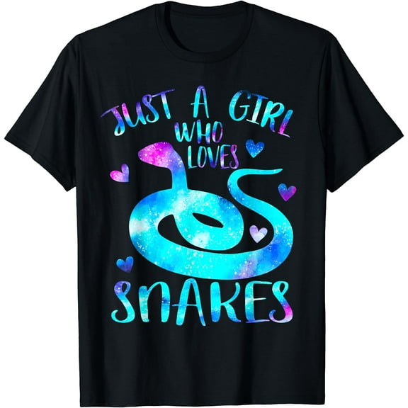 Just a Girl Who Loves Snakes Theme Cute Snake Lover Galaxy T-Shirt