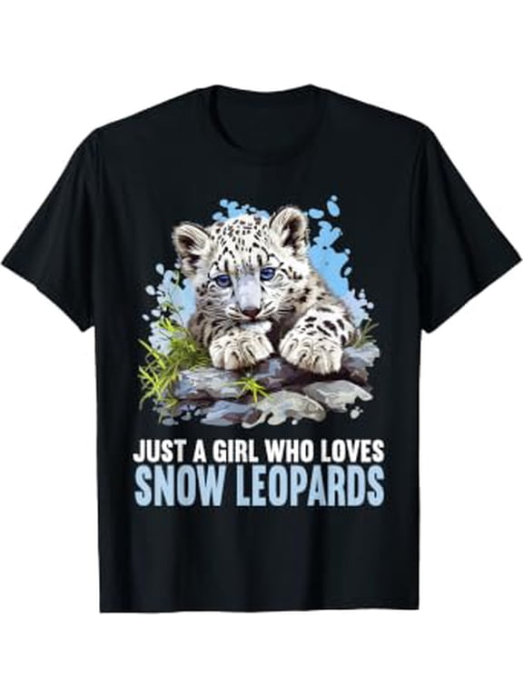 Just a Girl Who Loves Snow Leopards Lovers Snow Leopard Design T-Shirt