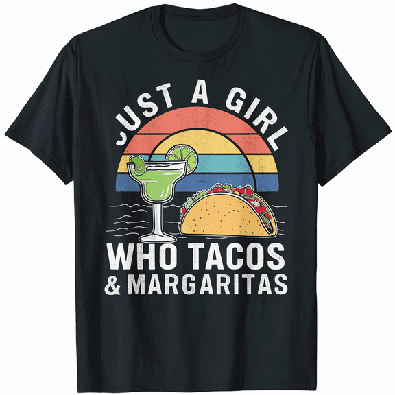 Just a Girl Who Loves Tacos Graphic Tee Shirt Funny Gift
