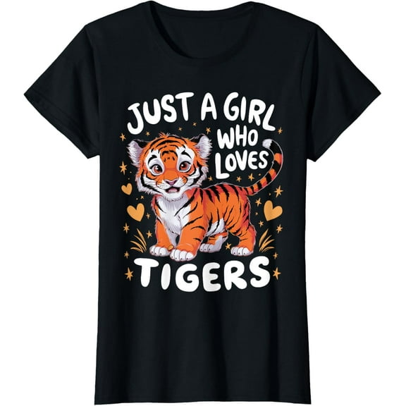 Just a Girl Who Loves Tigers Cute Tiger T-Shirt