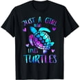thumbnail image 1 of Just a Girl Who Loves Turtles Galaxy Space Sea Turtle Lover T-Shirt, 1 of 3
