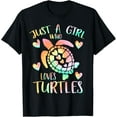 thumbnail image 1 of Just a Girl Who Loves Turtles Tie Dye Sea Turtle Girls Theme T-Shirt, 1 of 4