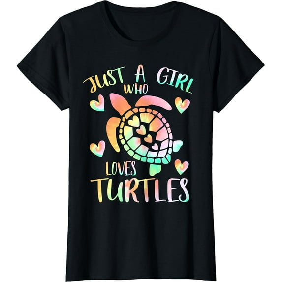 Just a Girl Who Loves Turtles Tie Dye Sea Turtle Girls Theme T-Shirt