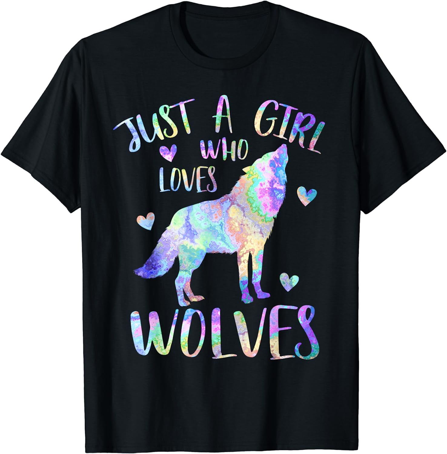 Just a Girl Who Loves Wolves Cute Wolf Lover Teen Girls T-Shirt ...