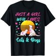 thumbnail image 1 of Just a Girl who Loves Cats and Dogs tshirt Gift for women T-Shirt, 1 of 4