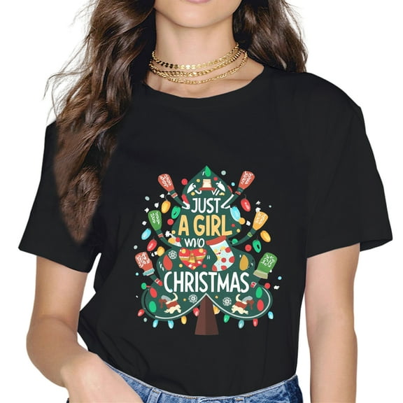 Just a Girl who Loves Christmas a Gift for XMAS T-Shirt