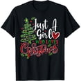 thumbnail image 1 of Just a Girl who Loves Christmas a Gift for XMAS Women Girls T-ShirtMen and women, Black T-shirt, size: Extra large, 1 of 4