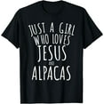 thumbnail image 1 of Just a Girl who Loves Jesus and Alpacas T-Shirt Funny, 1 of 4