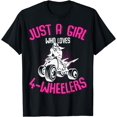 thumbnail image 1 of Just a Girl who loves 4 Wheelers ATV Quad Kids Girls T-Shirt, 1 of 4