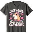 thumbnail image 1 of Just a Girl who loves Capybaras Unisex T-Shirt for Men Women Kids Toddler,Charcoal Color,Size 2XL, 1 of 5