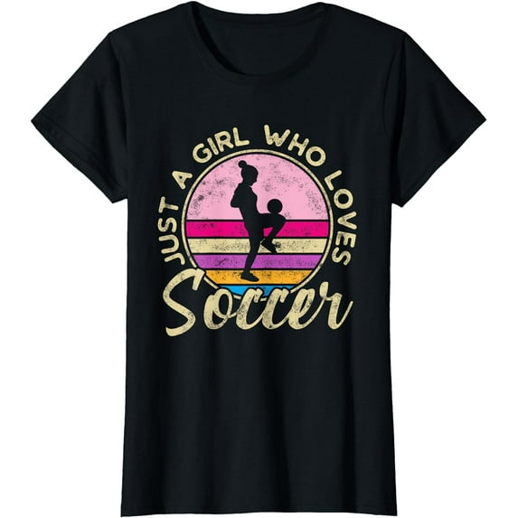Just a Girl who loves Soccer Women Retro Vintage Soccer T-Shirt