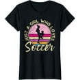 thumbnail image 1 of Just a Girl who loves Soccer Women Retro Vintage Soccer T-Shirt, 1 of 4