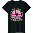 thumbnail image 1 of Just a Girl who loves Soccer Women Retro Vintage Soccer T-Shirt, 1 of 4