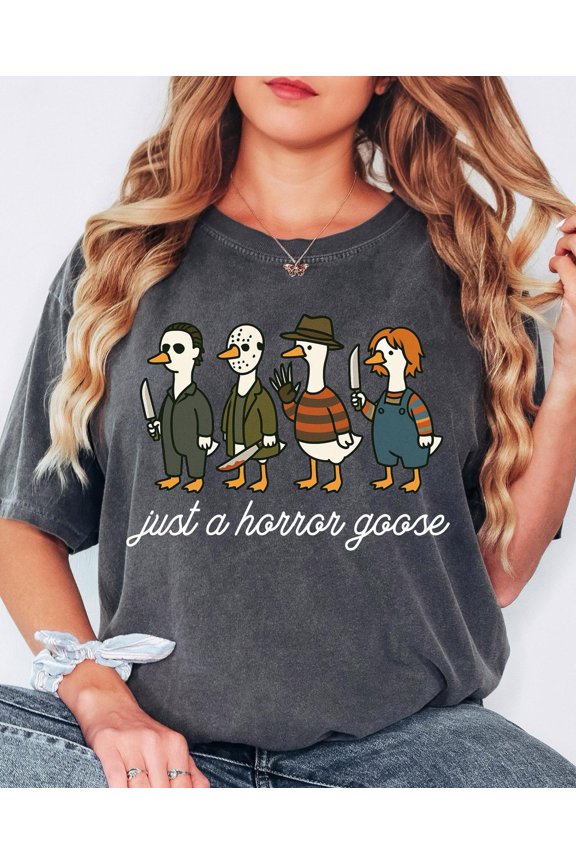 Just a Horror Goose Shirt Funny Halloween Goose ShirtGoose in Halloween Costumes ShirtCute