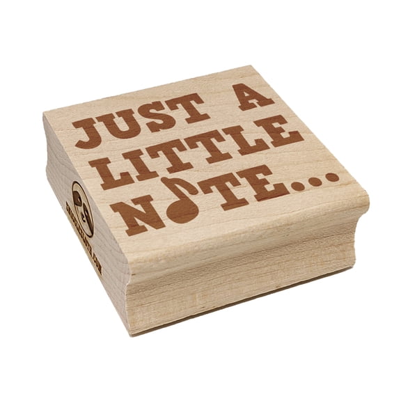 Just a Little Note Music Fun Text Square Rubber Stamp Stamping Scrapbooking Crafting - Medium 1.75in
