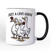 Just a Love Goose Quirky Valentine Personalized Mug, Sarcastic Funny Gift with Custom Name