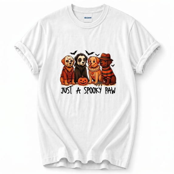 Just a Spooky Paw T-Shirt – Funny Halloween Dog Lover Theme – Spooky Season Graphic Tee
